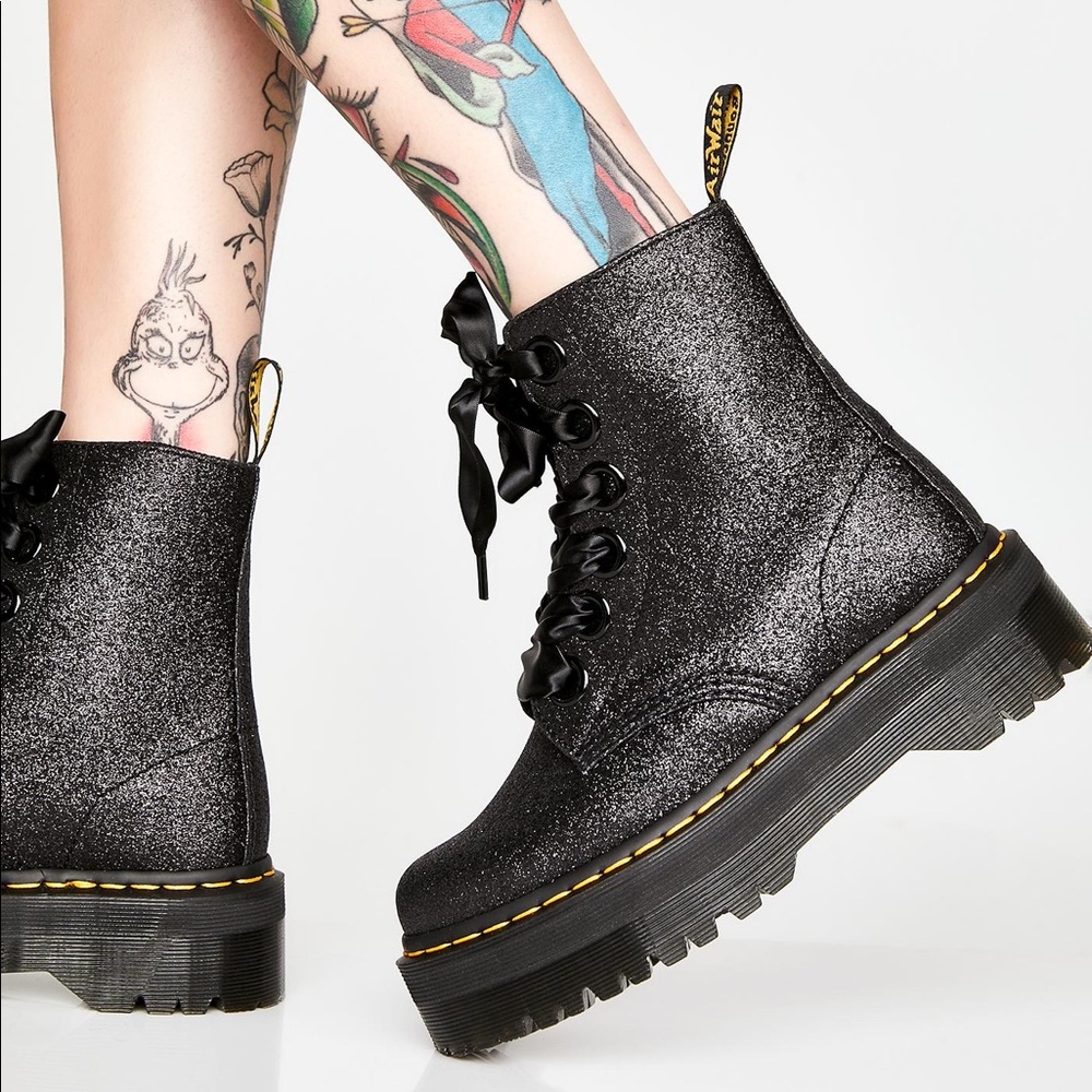 Dr Martens Molly Glitter Platform Boots